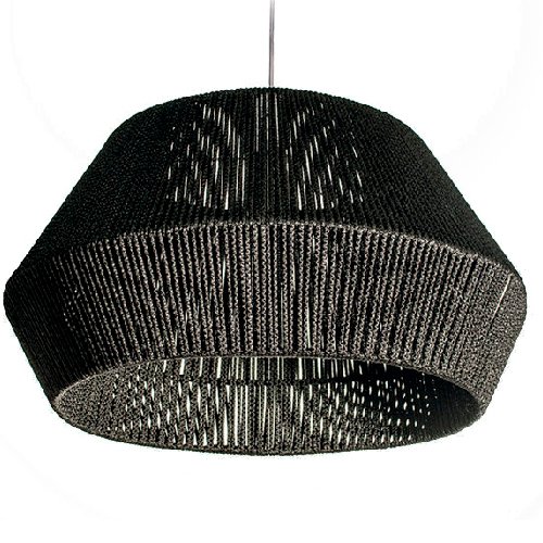 Colgante de 2 luces cuerdas 50 x 25 cm Flora negro